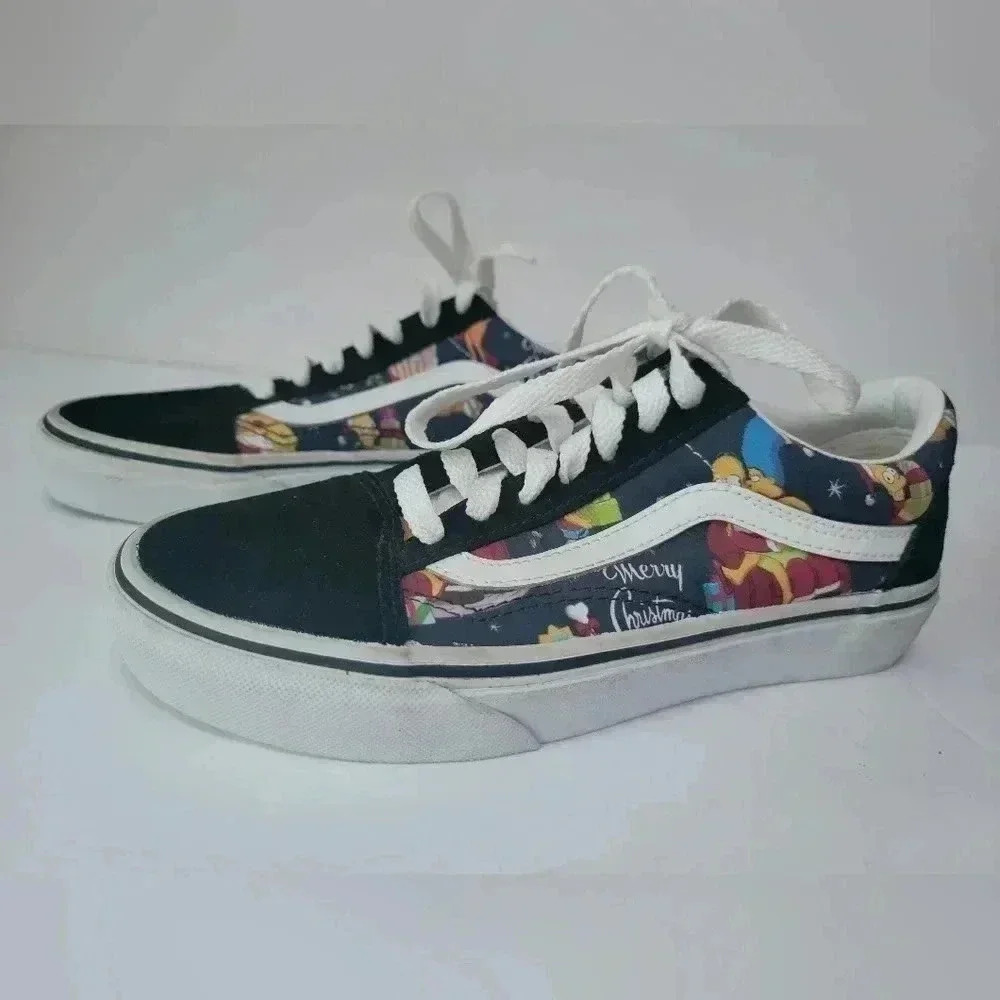 Vans X The Simpsons Old Skool Merry Christmas Shoes Women's Size 6.5 Men's 5